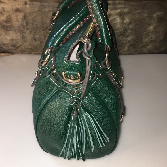 Dooney & Bourke small Sorrento Satchel in Forest Green with Strap - Picture 4 of 11